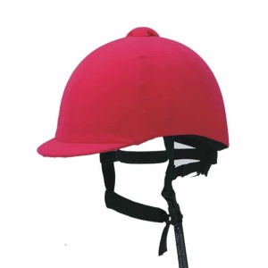 Veiligheidshelm in de vorm van een roze muts op een witte achtergrond