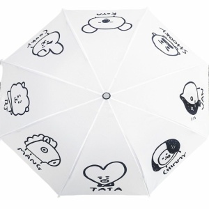 Kpop-stijl paraplu voor kinderen wit met zwarte motieven