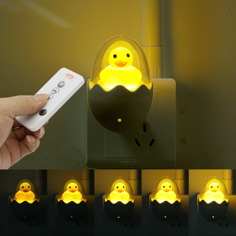 Nachtlampje voor kinderen met afstandsbediening en geel kuikentje