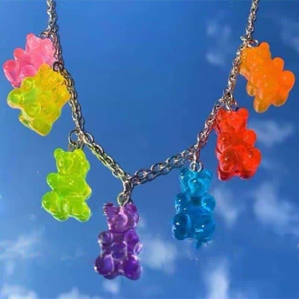 Kettingketting met gekleurde beerhanger 9897-3987b1.jpeg