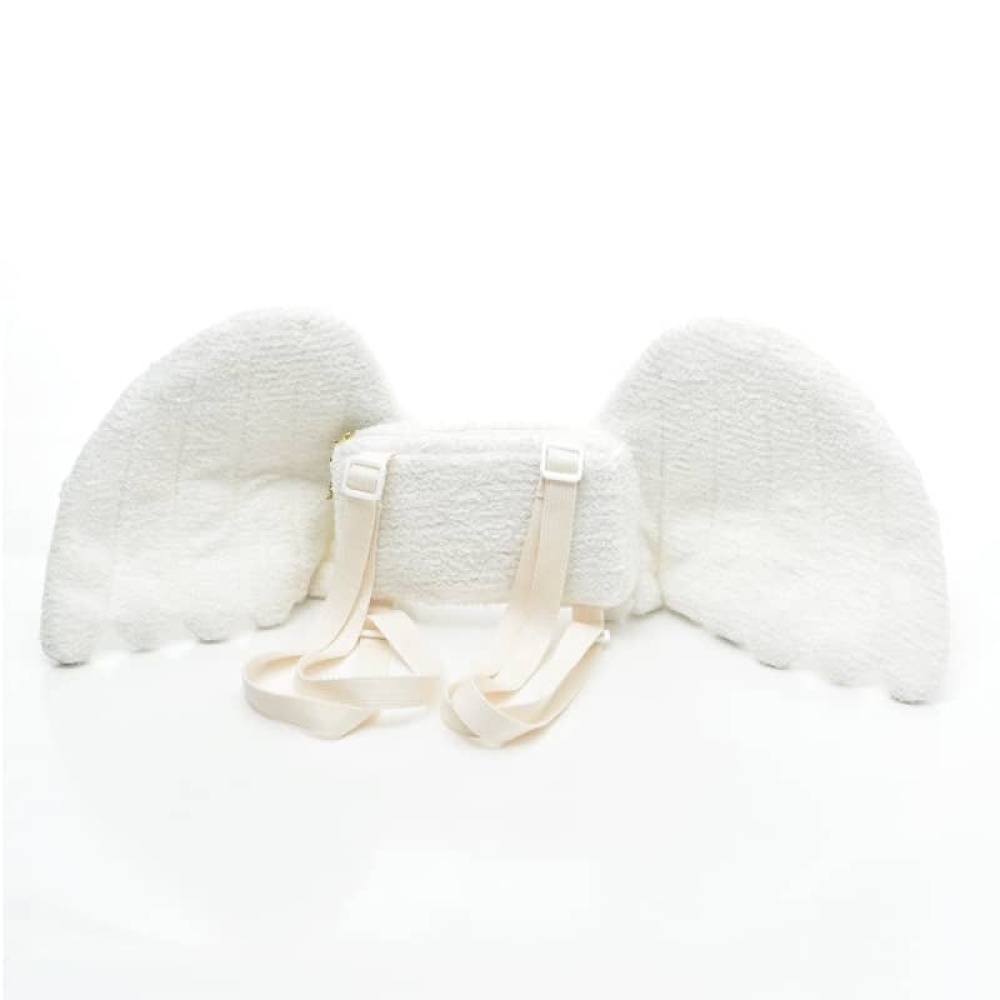 pluche tas met engelenvleugels voor kinderen in wit