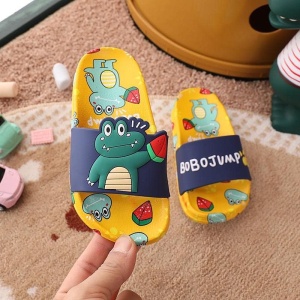 Gele en blauwe krokodillenslippers voor kinderen