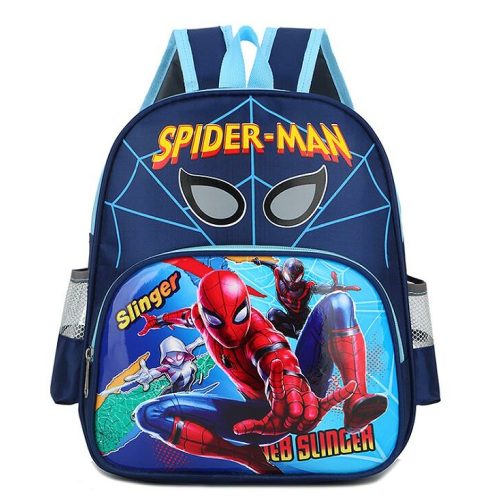 Spiderman web slinger rugzak in blauw met spiderman logo in geel en rood