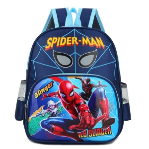 Spiderman web slinger rugzak in blauw met spiderman logo in geel en rood