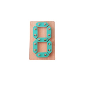 Turquoise houten cijferspel voor baby's