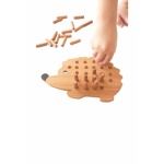 Insteekbare houten egel voor kinderen met kleine onderdelen