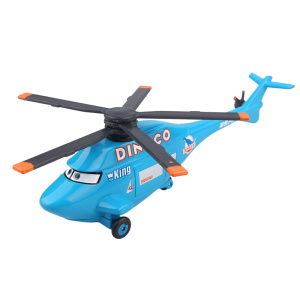 Miniatuur Cars 3 helikopter in turquoise, grijs en oranje
