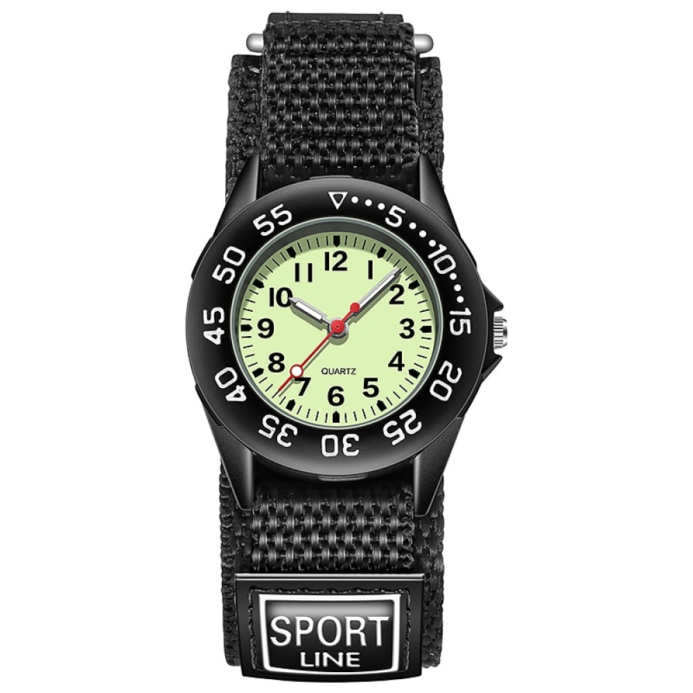 Quartz horloge met sportband in zwart