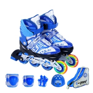 Rolschaatsschoenen met vleugels voor kinderen in blauw met regenboogwiel