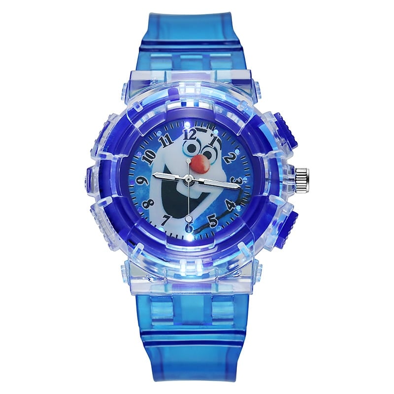Verlichte kinderhorloge met Elsa-decoratie • Kinder World