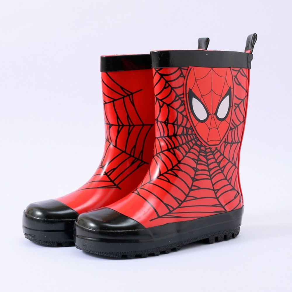 Antislip regenlaarzen voor kinderen spiderman rood en zwart