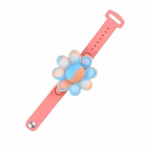 pop it" anti-stress gekleurde armband in roze en blauw