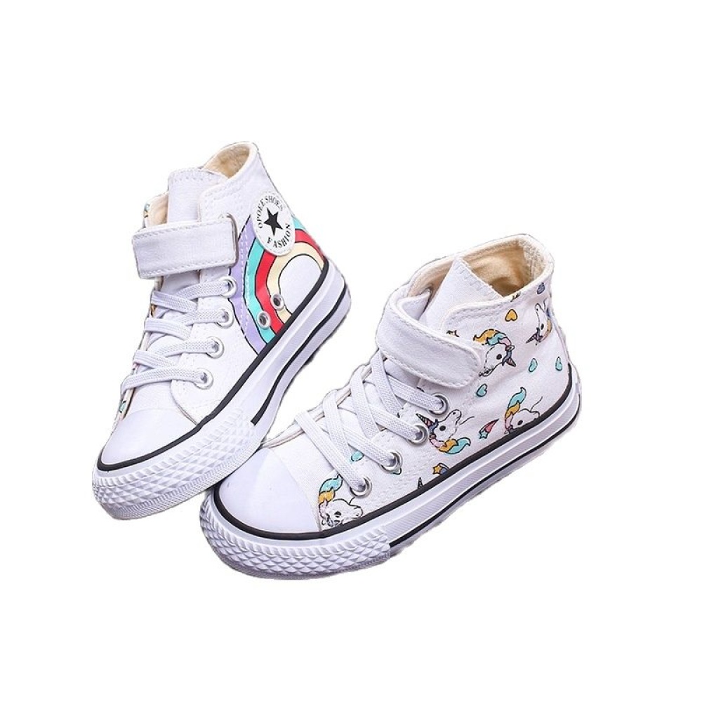 All stars-stijl kinderschoenen van canvas met regenbogen