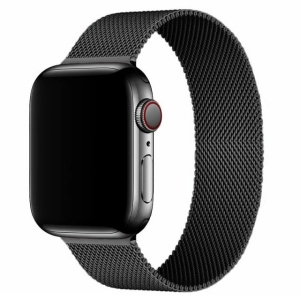 Magnetische lusarmband voor Apple Watch in zwart metaal