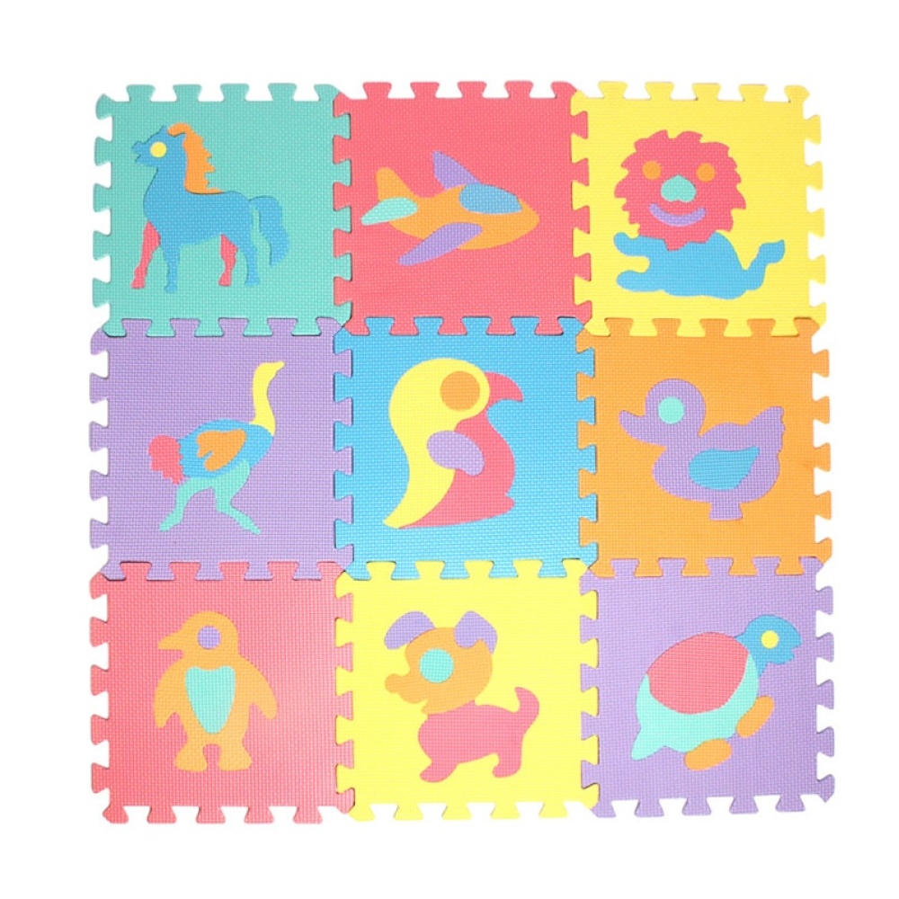 Veelkleurige puzzelmat met schuimrubberen dieren voor kinderen