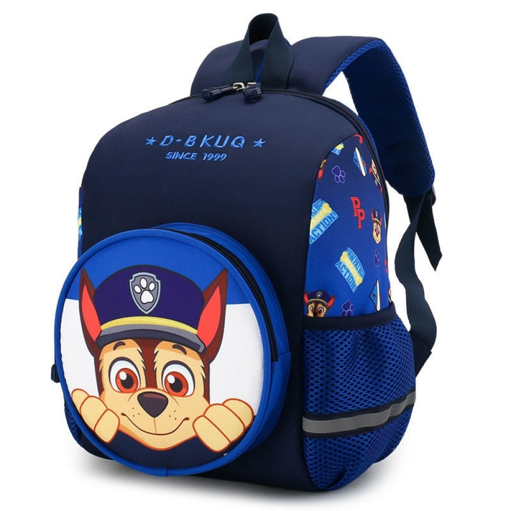 Pat'Patrouille schooltas voor kinderen in blauw met achtervolgingsmotief op de voorkant