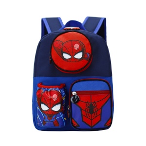 Spiderman 3D-schoolrugzak voor kinderen, blauw en rood, met opbergvakken