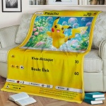 Schattige Pokémon Pikachu kaart deken op een bank met boeken
