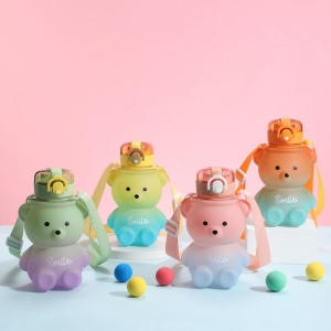 4 Gekleurde teddybeer waterflessen voor meisjes