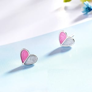 Roze hartvormige oorbellen voor meisjes