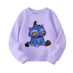 K-pop Demon Hunters kindersweater in paars met de blauwe tijger. Tegen een witte achtergrond.