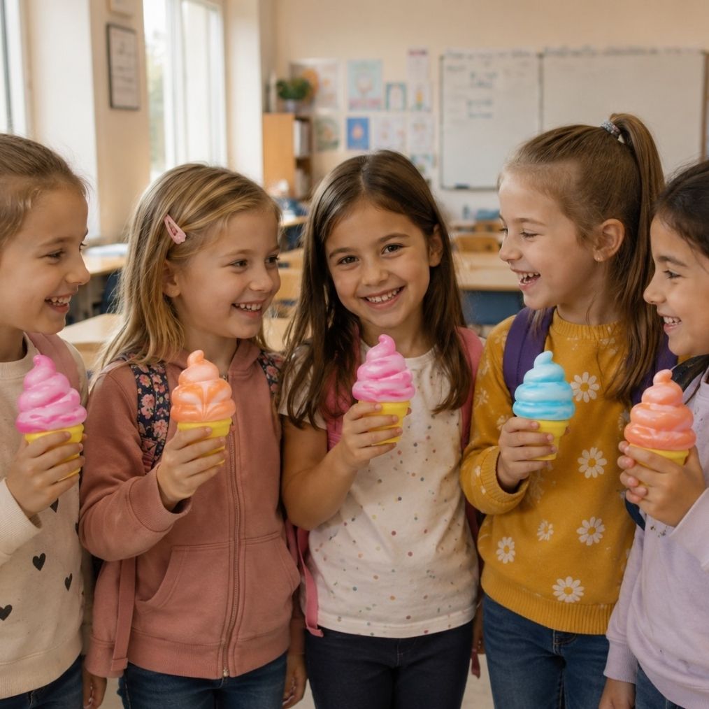 Knisperig Needoh ijshoorntje, sensorisch anti-stress knijp speelgoed voor kinderen - Afbeelding 3
